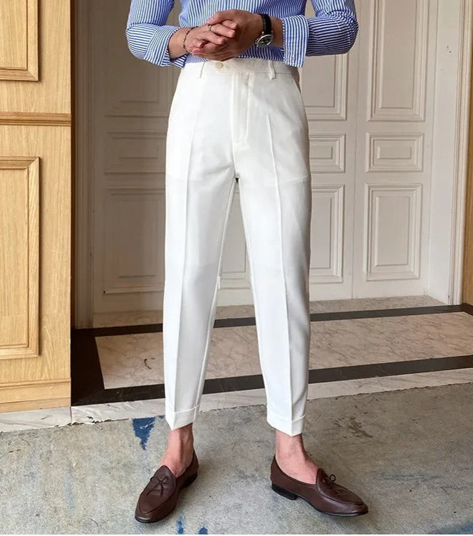 Frost White Men Formal Pants by ELLEGANCE