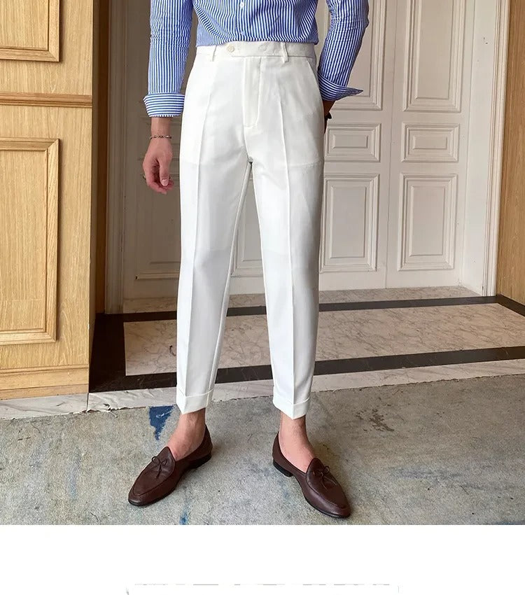 Frost White Men Formal Pants by ELLEGANCE