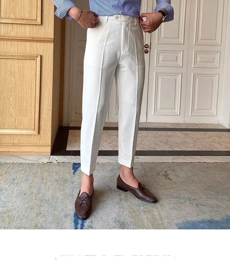 Frost White Men Formal Pants by ELLEGANCE