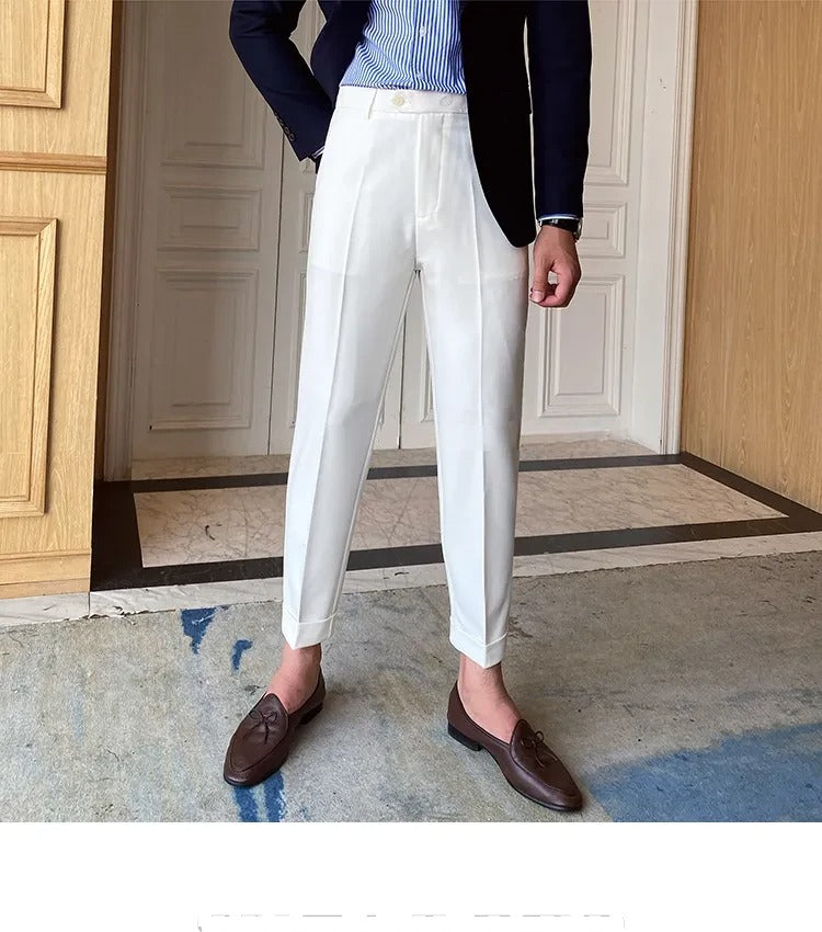 Frost White Men Formal Pants by ELLEGANCE