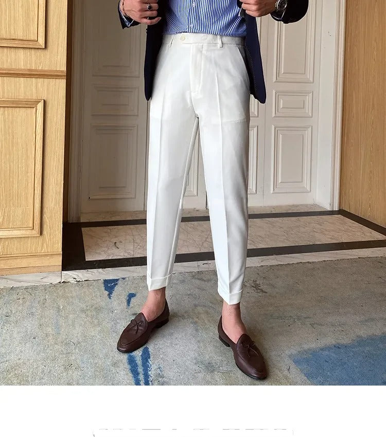 Frost White Men Formal Pants by ELLEGANCE