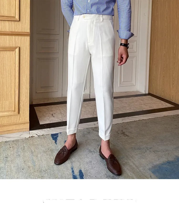 Frost White Men Formal Pants by ELLEGANCE