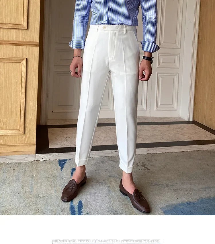 Frost White Men Formal Pants by ELLEGANCE