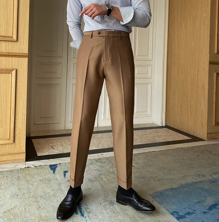 Khakhi Men Formal Pants by ELLEGANCE