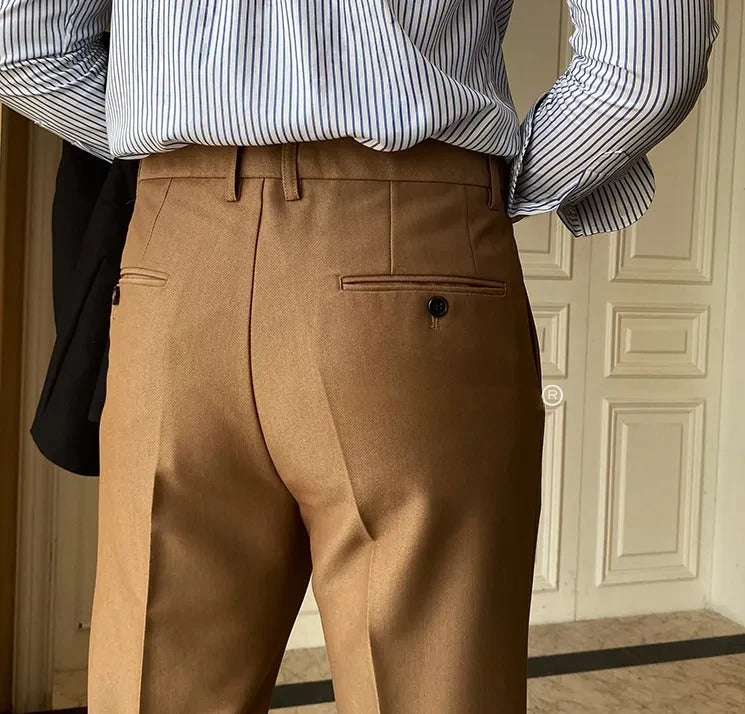 Khakhi Men Formal Pants by ELLEGANCE