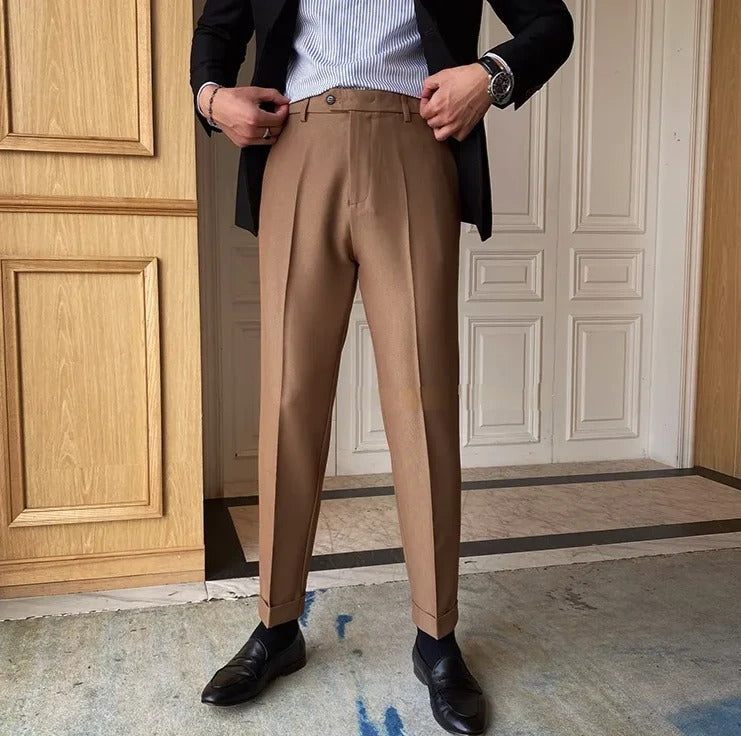 Khakhi Men Formal Pants by ELLEGANCE