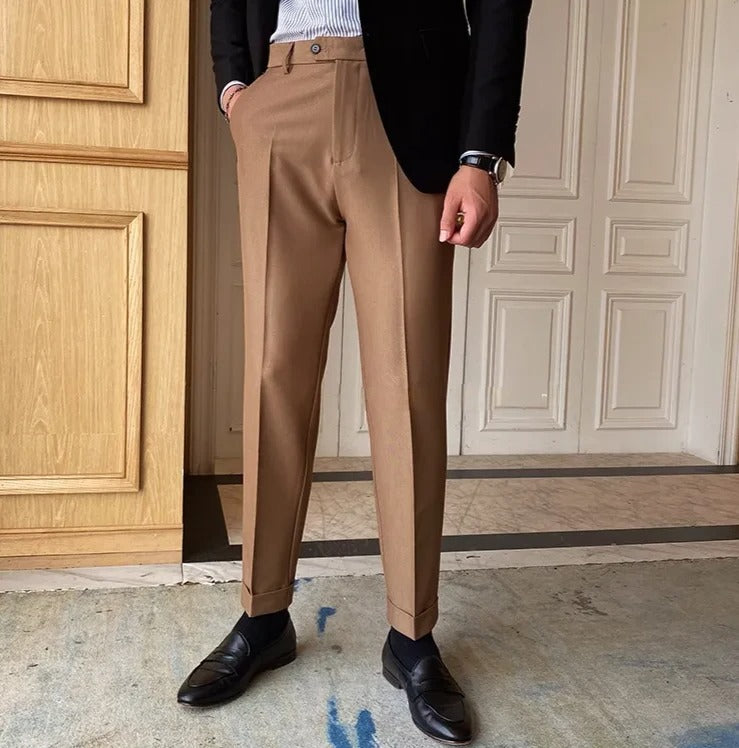 Khakhi Men Formal Pants by ELLEGANCE