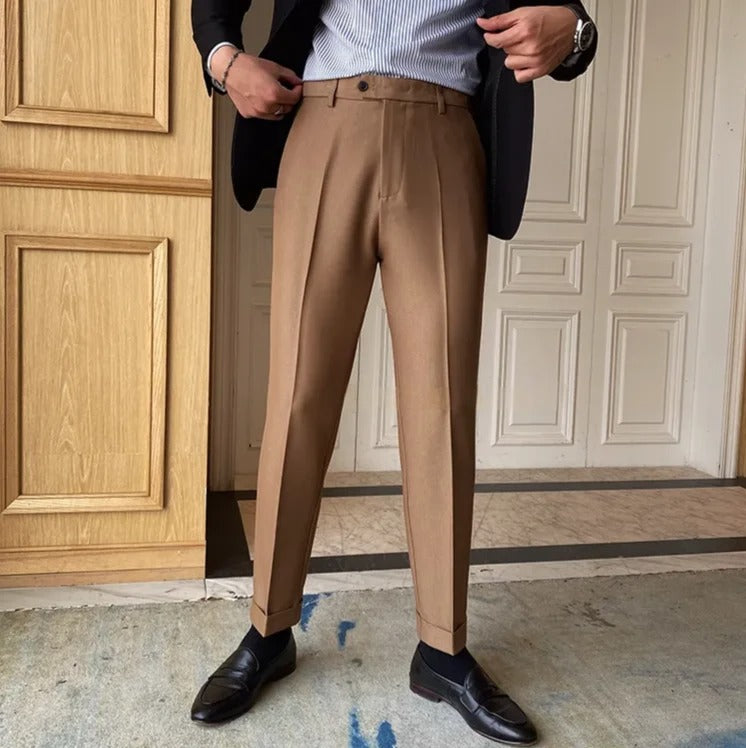 Khakhi Men Formal Pants by ELLEGANCE