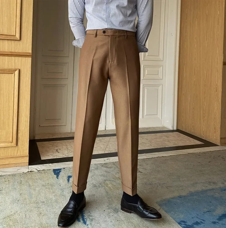 Khakhi Men Formal Pants by ELLEGANCE