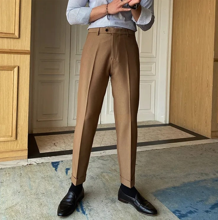 Khakhi Men Formal Pants by ELLEGANCE