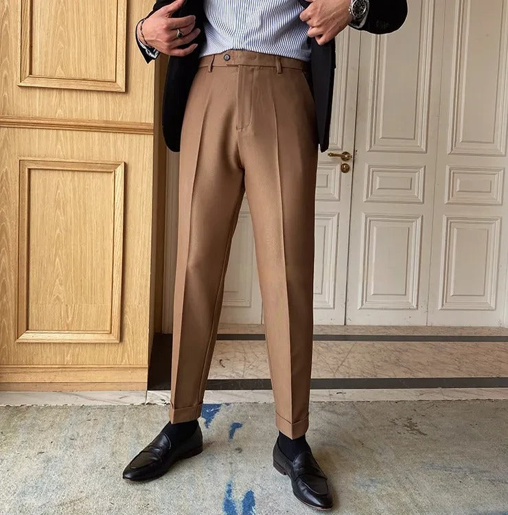 Khakhi Men Formal Pants by ELLEGANCE
