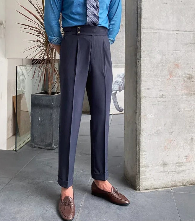 Elephant Grey Signature Buttoned Gurkha Pants