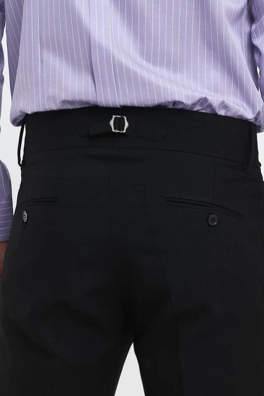 Black Double Buckle Gurkha Pants by Ellegance