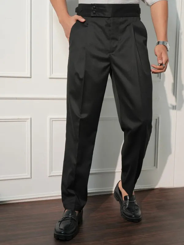 Black Signature Buttoned GURKHA PANTS by Ellegance