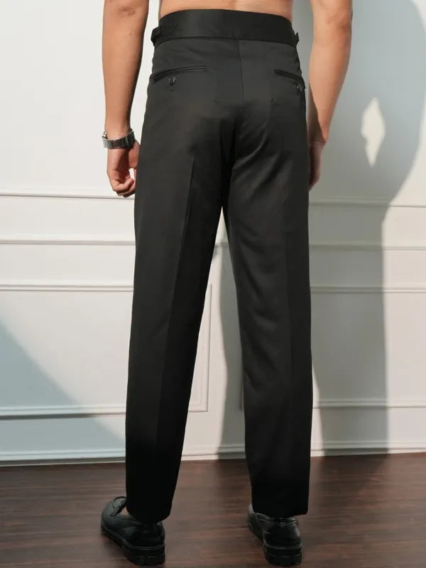 Black Signature Buttoned GURKHA PANTS by Ellegance