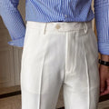 Frost White Men Formal Pants by ELLEGANCE