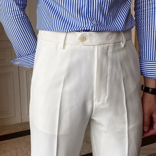 Frost White Men Formal Pants by ELLEGANCE
