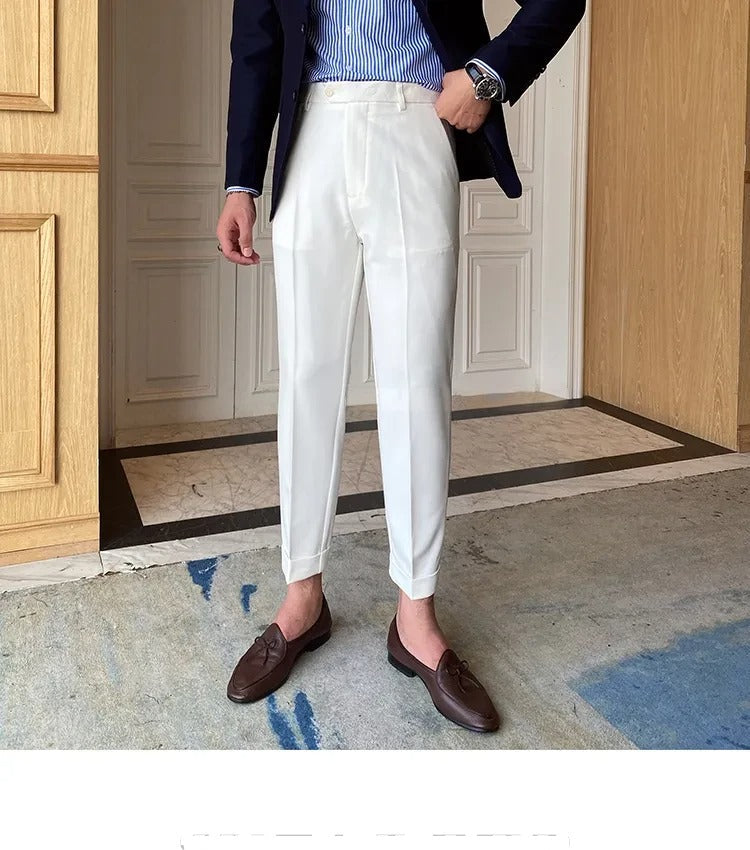 Frost White Men Formal Pants by ELLEGANCE