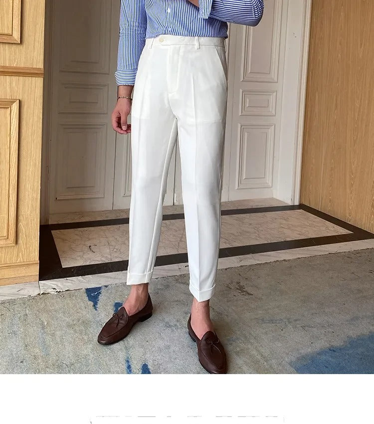 Frost White Men Formal Pants by ELLEGANCE