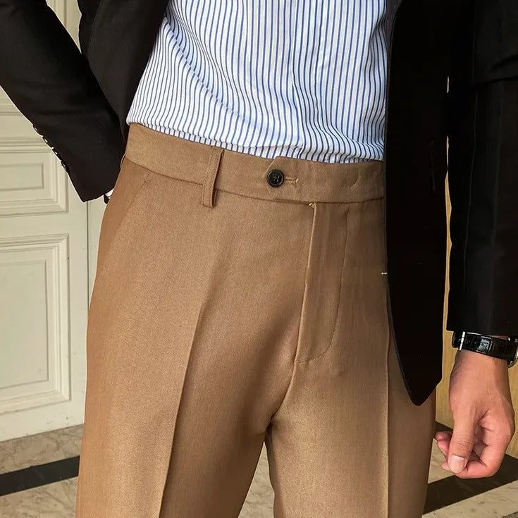 Khakhi Men Formal Pants by ELLEGANCE