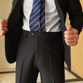 Charcoal Black Men Formal Pants by ELLEGANCE