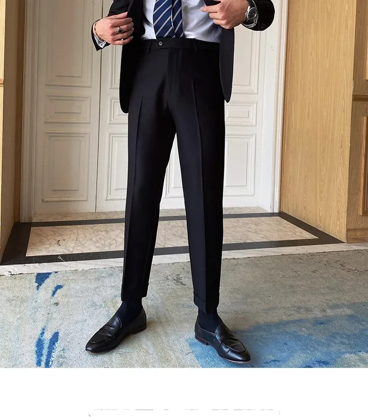 Charcoal Black Men Formal Pants by ELLEGANCE