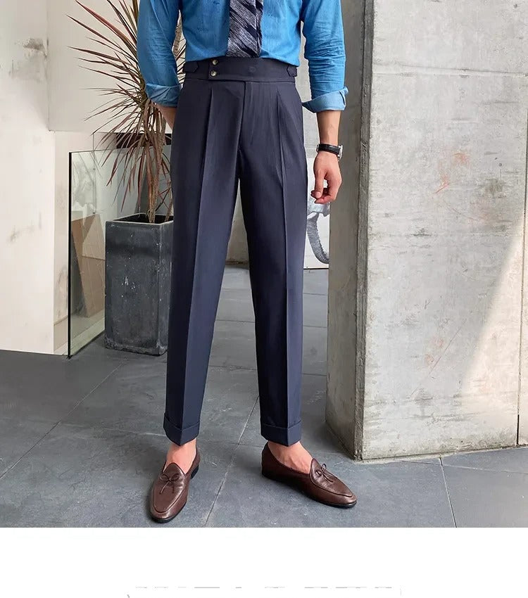 Elephant Grey Signature Buttoned Gurkha Pants