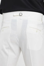 White Double Buckle Formal Gurkha Pants by Ellegance