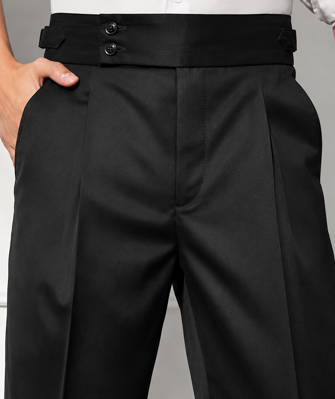 Black Signature Buttoned GURKHA PANTS by Ellegance