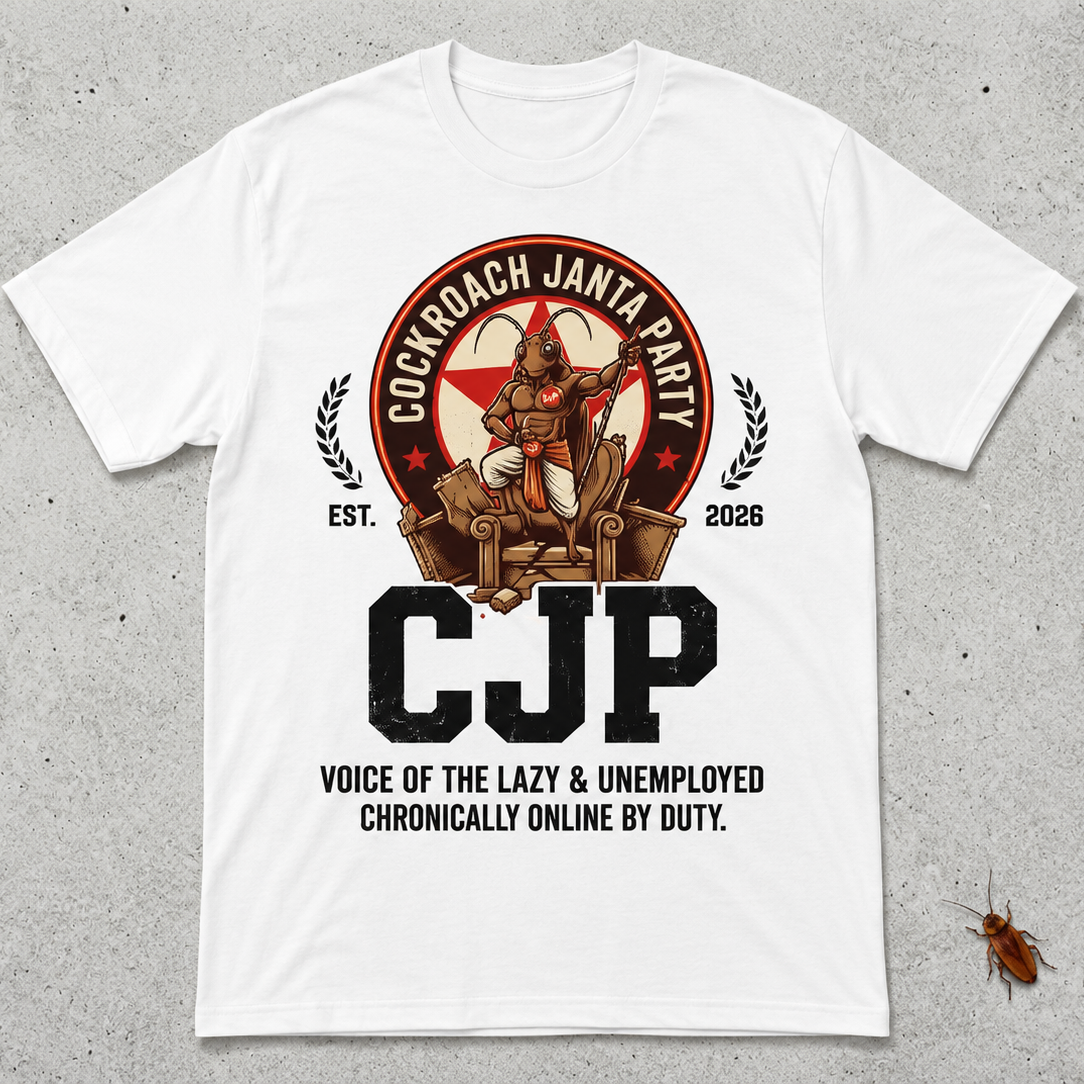 Voice Of The Lazy & Unemployed | Cockroach Janta Party T-Shirt