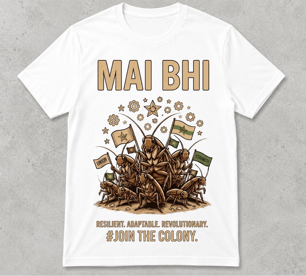 MAI BHI #JOIN THE COLONY | Cockroach Janta Party Oversized T-Shirt