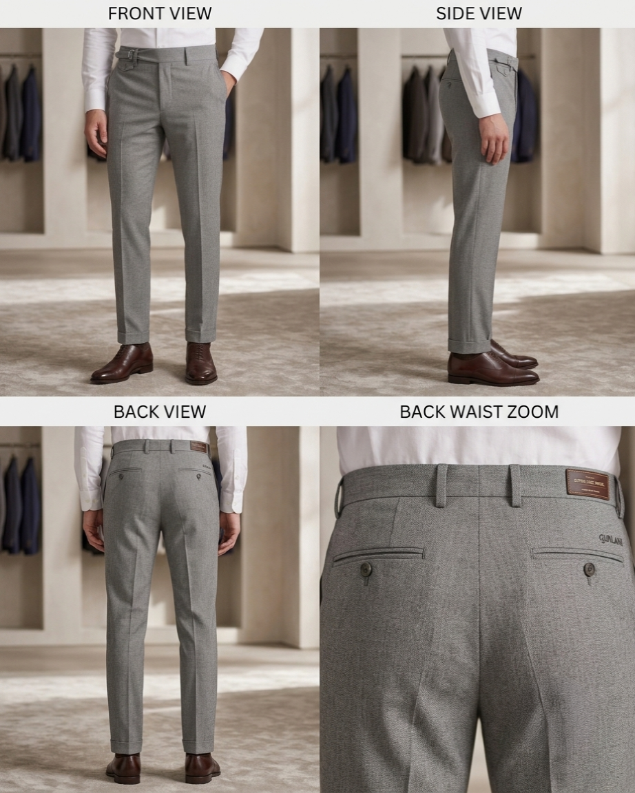 Ash Grey Single Buckle Gurkha Pants by Ellegance