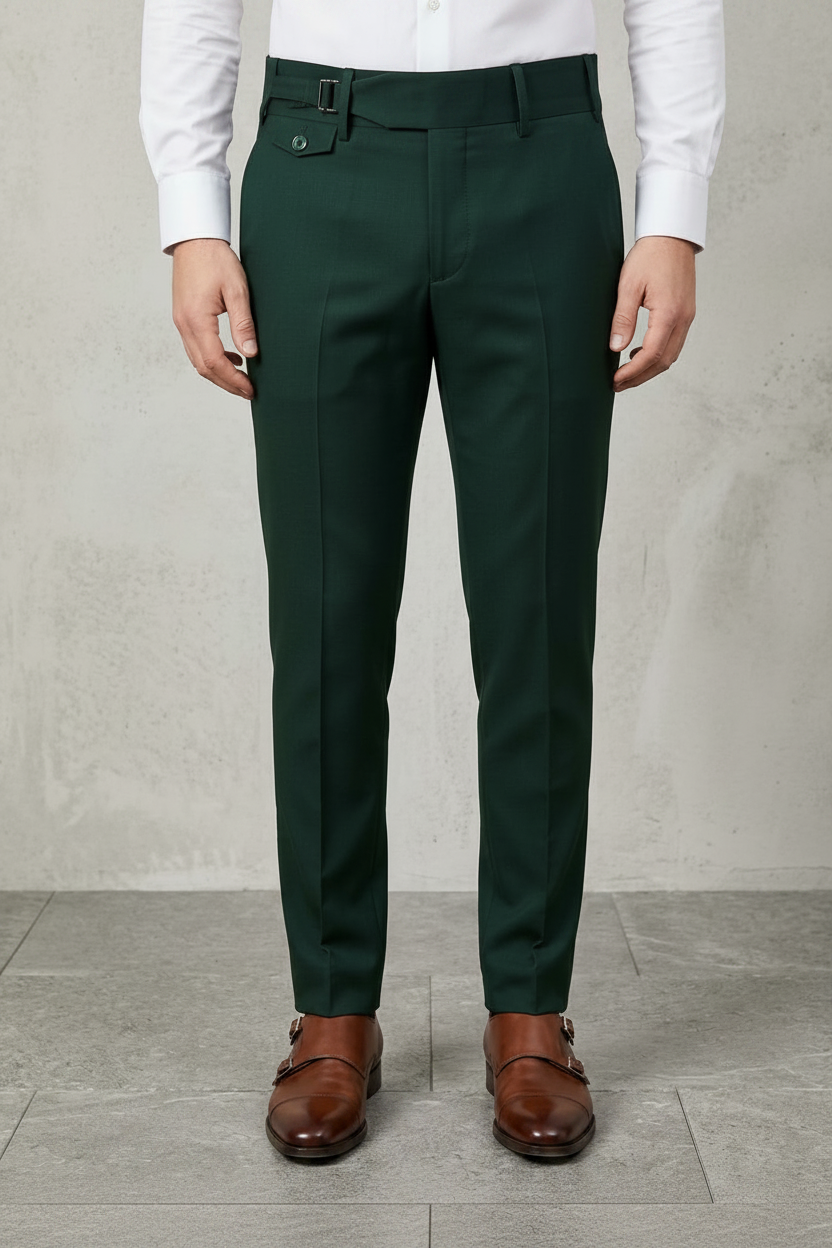 Bottle Green Single Buckle Gurkha Pants
