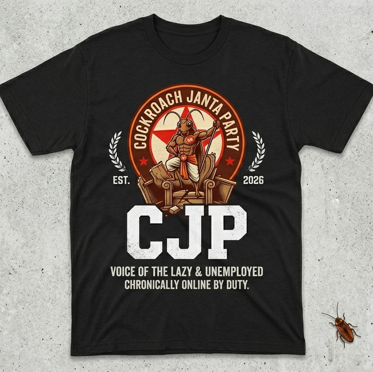Voice Of The Lazy & Unemployed | Cockroach Janta Party T-Shirt