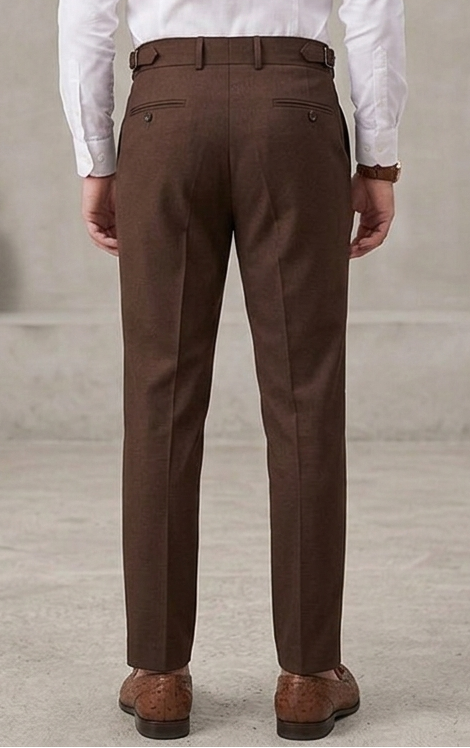 Brown Double Buckle Gurkha Pants by Ellegance