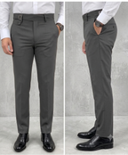 Stone Grey Single Buckle Gurkha Pants