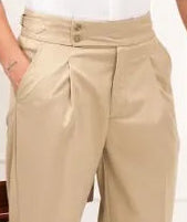 Biege Signature Buttoned Gurkha Pants by Ellegance