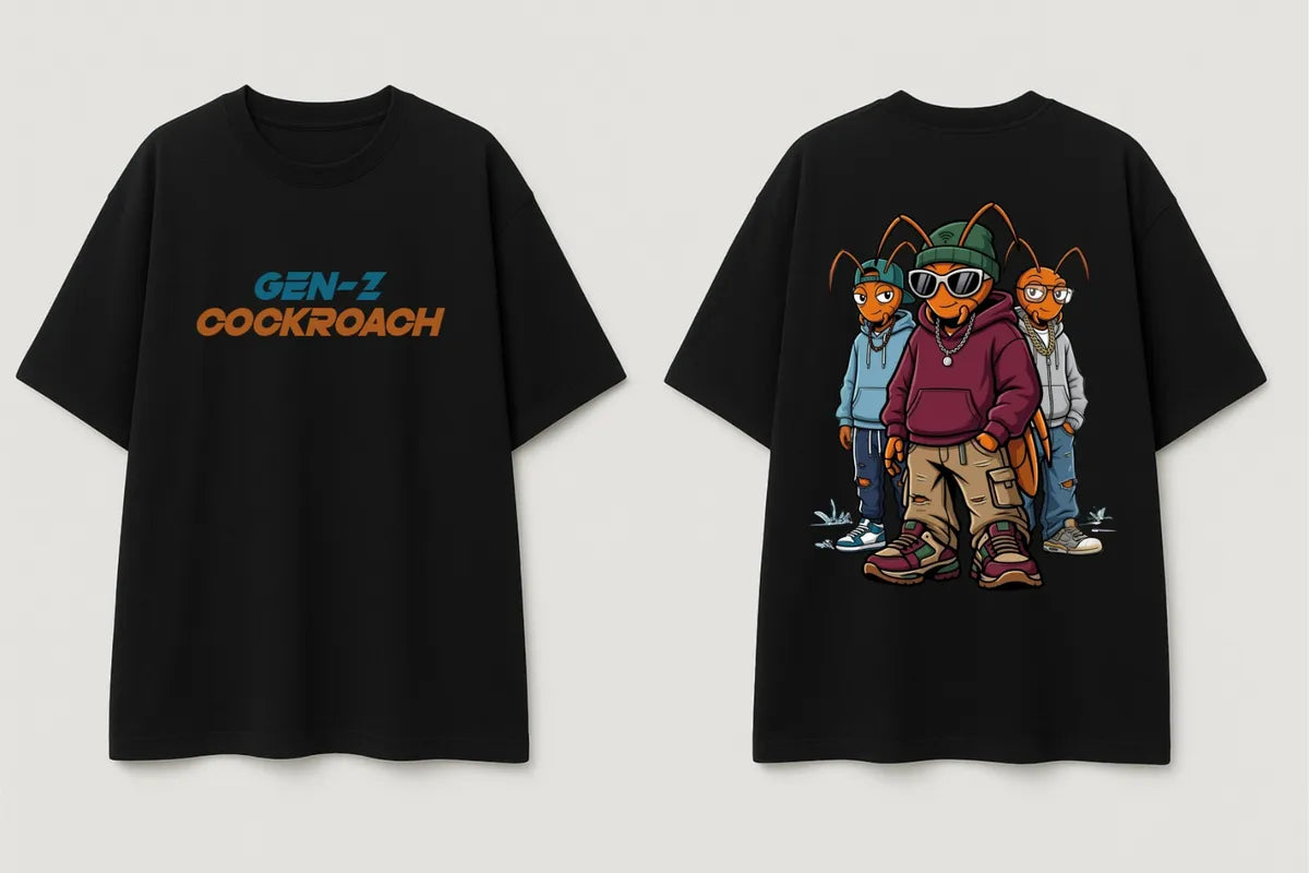 GEN-Z COCKROACH Oversized Graphic T-Shirt | CJP Streetwear Tee