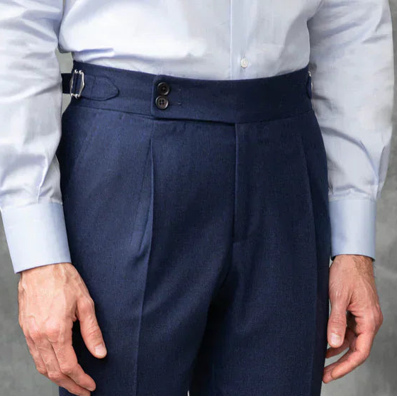 Navy Blue Signature Buttoned Gurkha Pants