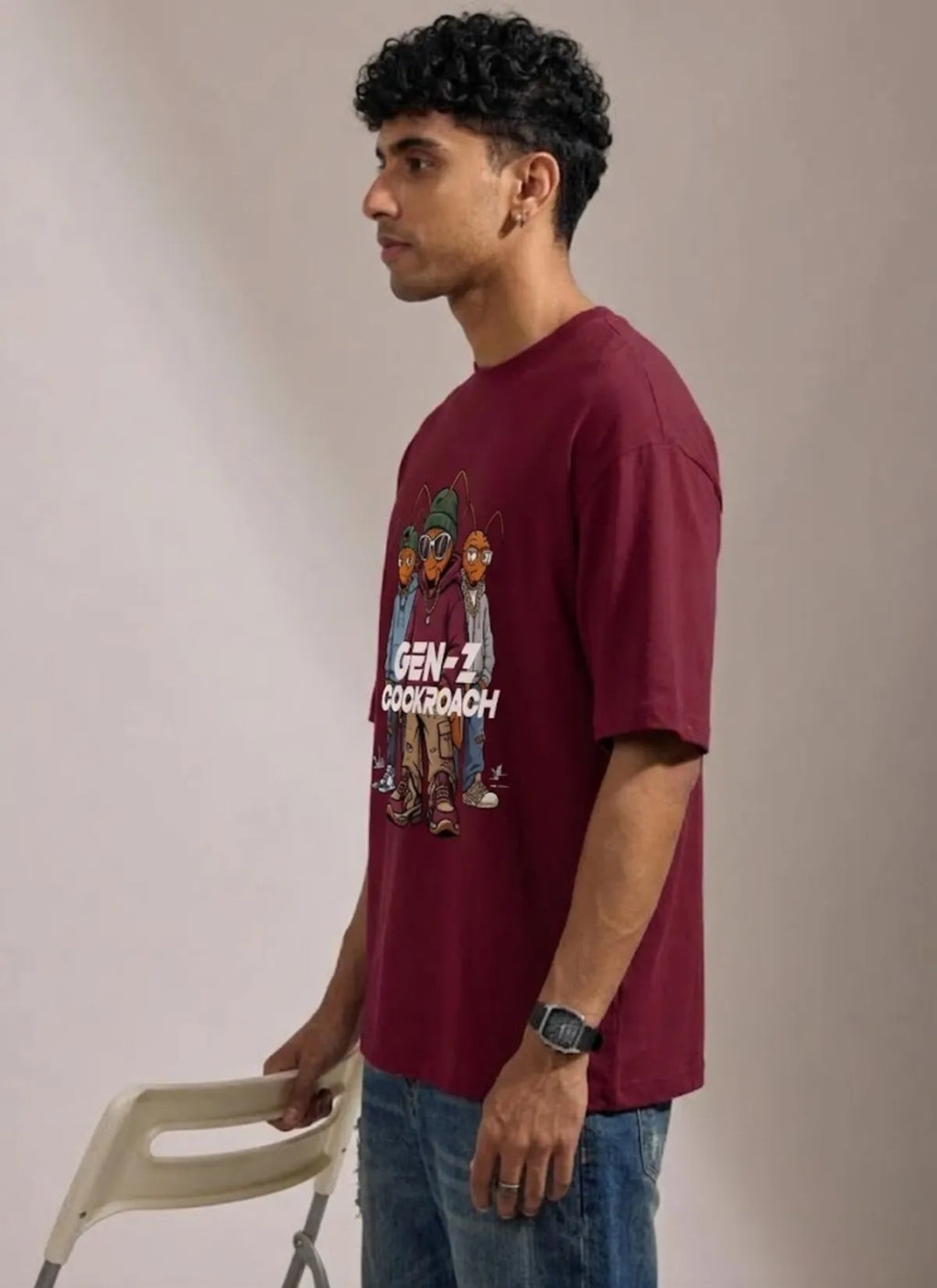 Gen-Z Cockroach Squad Graphic Oversized T-Shirt | CJP Streetwear Collection