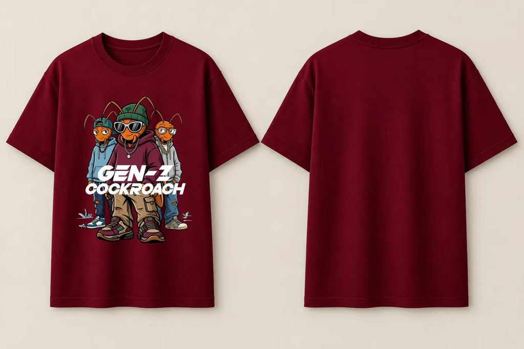 Gen-Z Cockroach Squad Graphic Oversized T-Shirt | CJP Streetwear Collection
