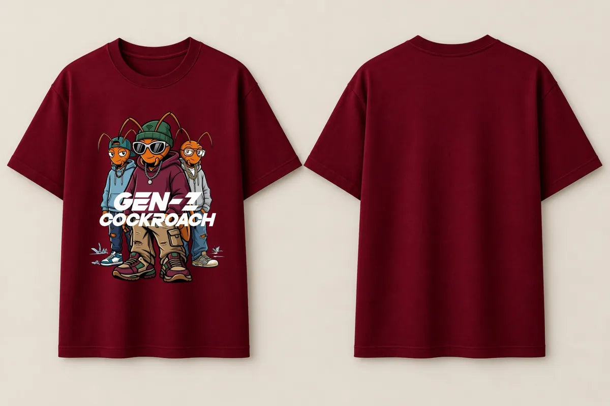 Gen-Z Cockroach Squad Graphic Oversized T-Shirt | CJP Streetwear Collection