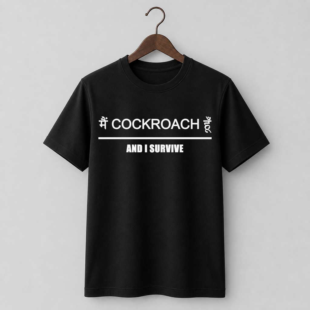 ME COCKROACH AUR I SURVIVE | Cockroach Janta Party T-Shirt